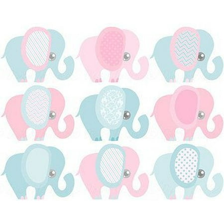Gender Reveal Baby Shower Pink and Blue Elephants Designer ...