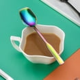thumbnail image 4 of 5 Pieces Coffee Spoons Teaspoons Stainless Steel Spoons for Coffee Sugar Soup Ice Cream Dessert Cake Supplies, 5 ColorsSStyle:Style 1;, 4 of 5