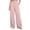 Pink, variant on JSROAC Wide Leg Pants for Womens Smocked High Waist Dressy Casual Trousers Tie Front Solid Color Gauze Lounge Pants With Pockets Fall Fashion