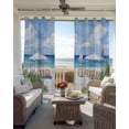 thumbnail image 2 of Summer Beach Blackout Curtains for Bedroom Living Room, Sun Umbrella Ocean 63 In Long Thermal Insulated Room Darkening Drapes Grommet Window Treatments, 52 x 63 In, 2 of 9