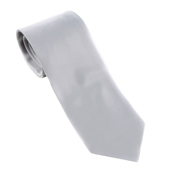 BuyYourTies - Mens Solid Neck Tie - Silver