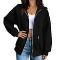 thumbnail image 6 of Pxxlle Hoodies for Women Zip Up Long Sleeve Hooded Jacket Casual Solid Color Drop Shoulder Hoodie Sweatshirt with Pockets L, 6 of 9