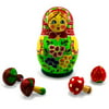 5 The Girl with 4 Mushrooms Wooden Russian Nesting Doll