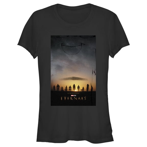 Junior's Marvel Eternals Movie Poster Graphic Tee Black X Large