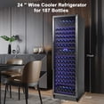 thumbnail image 3 of Tuekys 77 inch Wine Fridge Dual Zone, 187 Bottles Large Freestanding Wine Cooler Refrigerator with Intelligent Temperature Memory,Fast Cooling Low Noise and No Fog Built-in, 3 of 7