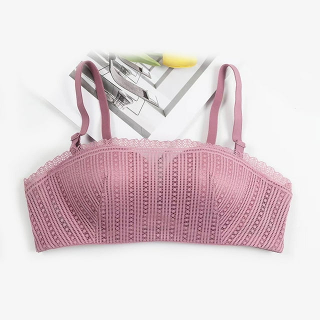 Women's Sexy Style Bra Slip Invisible Off Shoulder Lace Strapless Underwear Mesh Detachable Shoulder Straps