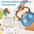 thumbnail image 4 of Uscover 3.2 Qt Blue Stainless Steel Stovetop Tea Kettle with Ergonomic Handle, Gas and Electric Compatible, 4 of 12