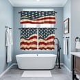 thumbnail image 3 of Vintage American Flag Kitchen Curtains Sets for Windows 24 Inch Length, Blue Red White Star US Flag Rod Pocket Window Treatments Tier Curtains and Valances Set for Bedroom/Bathroom, 3 of 8