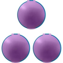 Set of 3 Round Shaped Dual Color Compact Mirrors With Brushed Metal Finish (Purple & Blue)