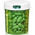 thumbnail image 1 of Dispensador de pastillas con 4 compartimentos, caja de medicamentos, vitaminas y suplementos, pastillero redondo en forma de botella JM, 1 of 5