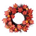 thumbnail image 1 of Qocolhg Fall Decorations For Home, Fall Maple Leaf Dead Branch Pumpkin Wreath Simulation Dead Branch Rattan Ring Halloween Thanksgiving Decor Door Hanging, Thanksgiving Decorations Indoor Outdoor, 1 of 6