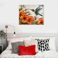 thumbnail image 4 of Nawypu  Bird Painting Art Prints Abstract Hummingbird with Hawaii Hibiscus Flower Canvas Wall Art Orange Poster Picture with Frame Modern Home Living Room Wall Decor, 4 of 4