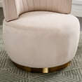 thumbnail image 4 of Furvclv Modern 360° Swivel Accent Chair, Velvet Round Barrel Chair With Hardwood Frame, Wide Upholstered Single Sofa Chairs For Living Room, Bedroom, Kids Room, 4 of 9