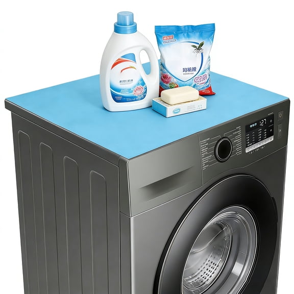 Washer and Dryer Top Protector Mat 16" x 12" - Non-Slip, Quick Drying Rubber Washing Machine Top Cover Pad for Home Kitchen Laundry Room, Blue