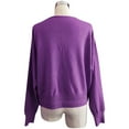 thumbnail image 3 of Bibifish Womens Cardigan Sweaters Solid Color Button Down Autumn Long Sleeve Knitted Tops V-Neck Stretchy Knitted Outerwear For Ladies, 3 of 6