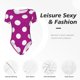 thumbnail image 4 of Balery Purlpe And White Polka Dot Body de cuello redondo de manga corta para mujer Tops de manga corta Tops básicos-Small, 4 of 7
