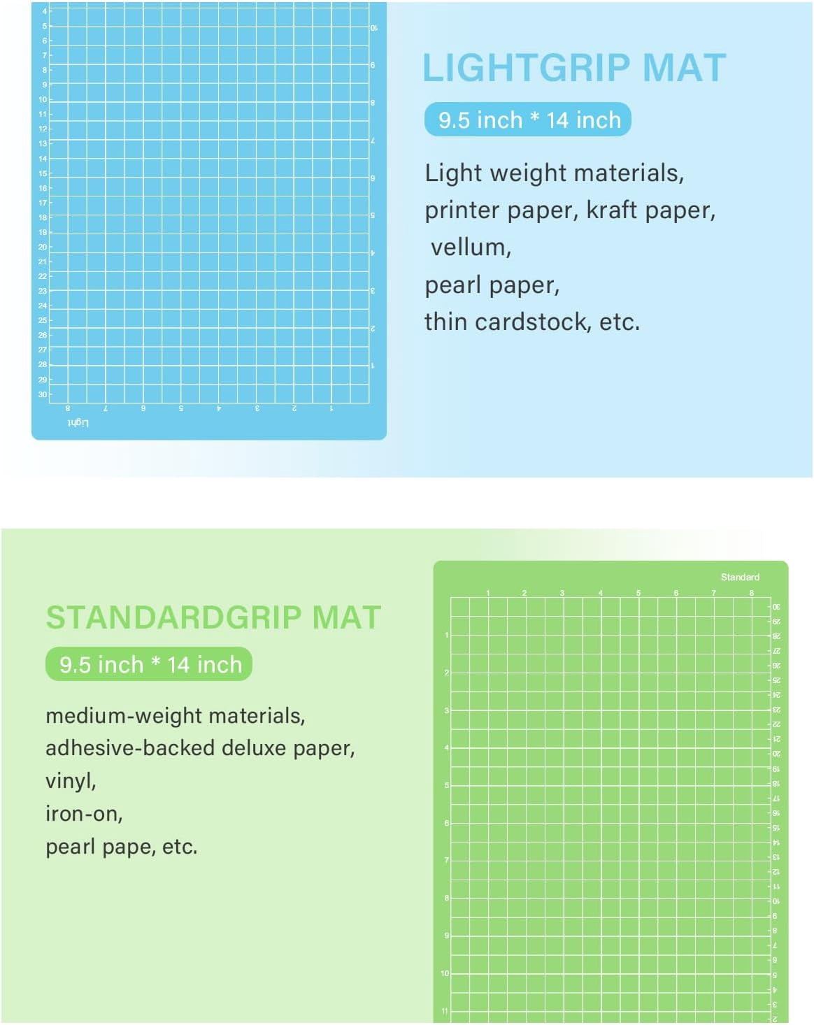 Cutting Mat for Cricut Joy Xtra 12x8.5in 6 Pack Variety Adhesive (Standard & Light Grip) Reusable Craft Cutting Mats Sticky Accessories Replacement for Cricut Maker & Explore