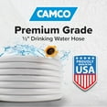 thumbnail image 2 of Camco TastePURE 10-Ft Water Hose-RV Drinking Water Hose Contains No Lead,No BPA&-No Phthalate-Features Diamond-Hatch Reinforced PVC Design-1/2” Inside Diameter,Made in the USA (22743),(Pack of 3), 2 of 10