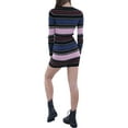 thumbnail image 2 of Planet Gold Juniors' Striped Bodycon Dress Brown Size XX-Small, 2 of 2