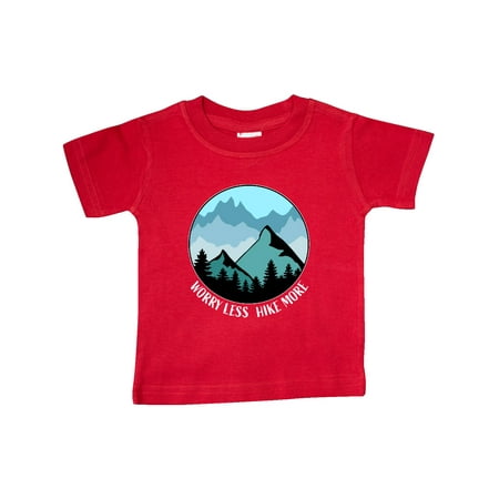 

Inktastic Worry Less Hike More with Mountains in Blue Gift Baby Boy or Baby Girl T-Shirt