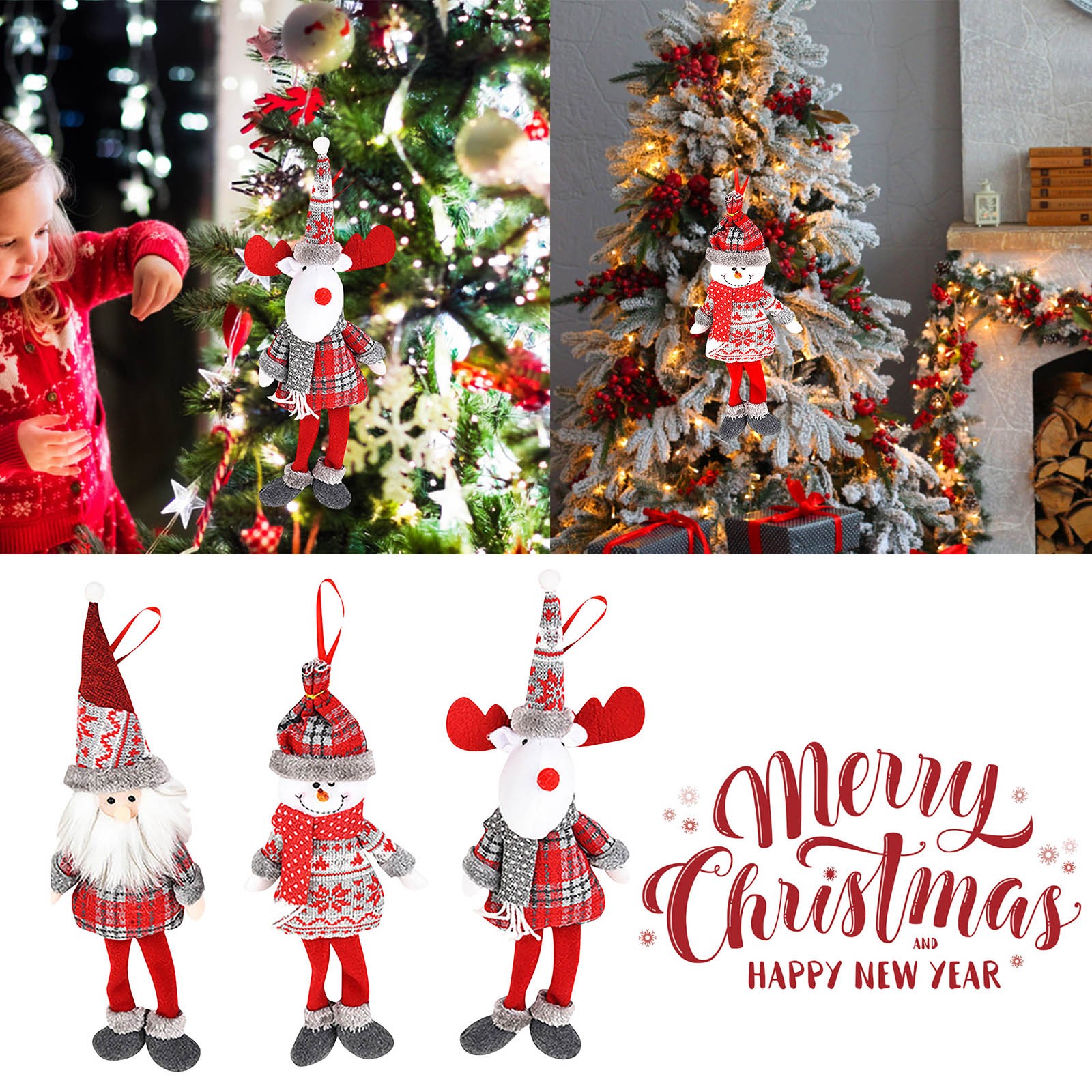 WNG Christmas Plush Ornament 17 Inch Christmas Ornament Plush Toy Santa