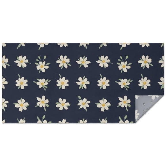 Pioneer Flower Floral Print Pattern Rectangle Tablecloth 60"x120", Waterproof Polyester Table Cloth, Wipeable Spillproof for Dining Camping Indoor Outdoor