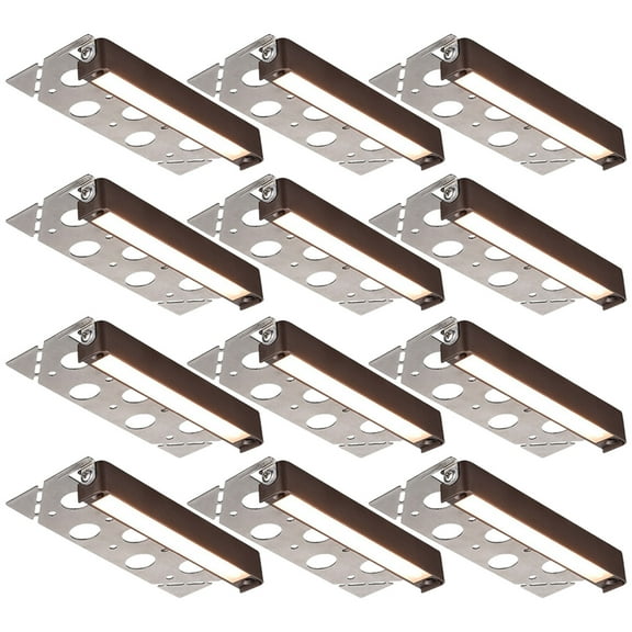 12 Pack LED Low Voltage Hardscape Lighting, 7 Inch Retaining Wall Light, 3W/4W/5W Landscape Step Lights, Surface & Recessed Mounted, 2700K Soft White