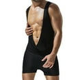 thumbnail image 4 of hotojiny Mens One Piece Pajamas Jumpsuit Soft Comfy Adult Pj Underwear Stretchy Athletic Supporters Singlet Romper Loungewear, 4 of 6