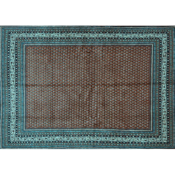 Ahgly Company Indoor Rectangle Persian Light Blue Traditional Area Rugs, 8' x 12'