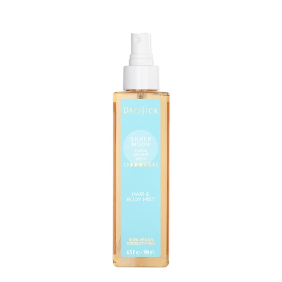 Pacifica Beauty | Silver Moon Hair Perfume & Body Spray | Vanilla, Almond, Spice Notes | Natural + Essential Oils | Alcohol Free | Clean Fragrance | Vegan + Cruelty Free