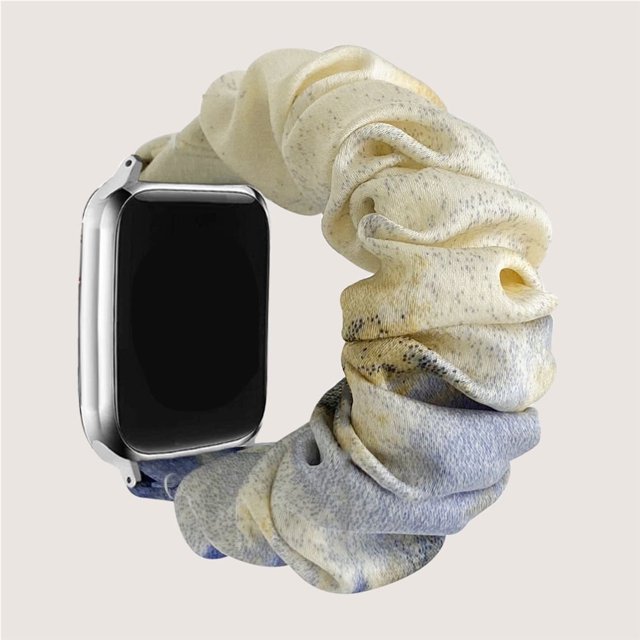 HLONK Suitable for iWatch tie dye rainbow satin colon headband watch with elastic strap