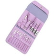 thumbnail image 3 of Juego de 16 cortaúñas de acero inoxidable resistente a la corrosión, portátil, para manicura y pedicura, para mujeres y niñas, color morado, 3 of 14
