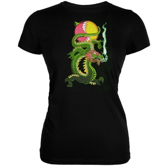 Grateful Dead Women's Juniors Lightning Bolt Dragon Short Sleeve T Shirt