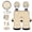 Beige - Spider Web, variant on LedBack Flower Print Car Seat Cover Sets for Women Full Set High Back Seat Covers with Head Rest Covers Steering Wheel Cover Safety Belt Pads Car Rear View Mirror Protector Garbage Bag