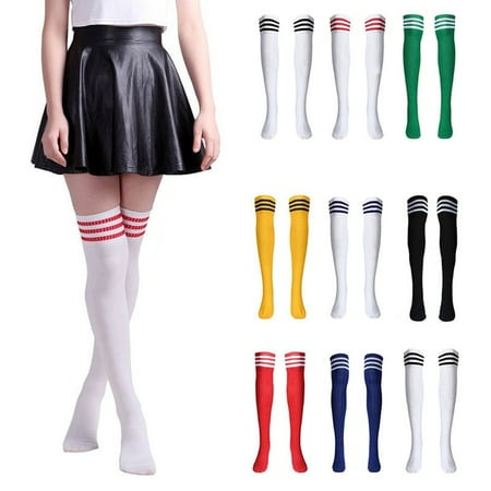 

Women Stripe Over The Knee Thigh High Stockings Long Socks