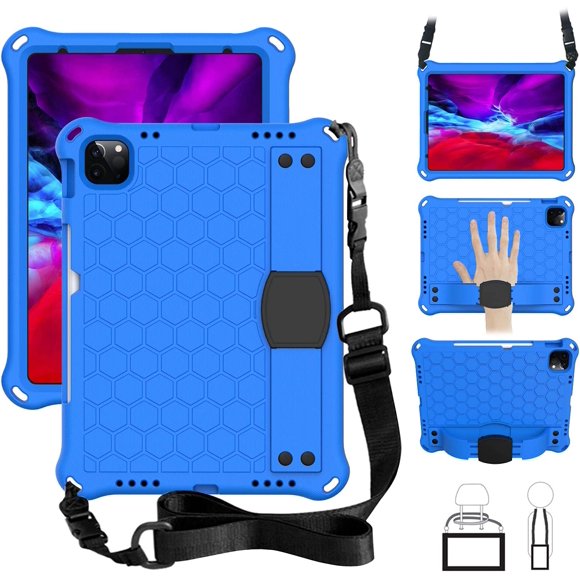 Kids Case for iPad Pro 11" 2022/2021/2020/2018, Light Weight EVA Shockproof Case with Handle Stand Strap, & Shoulder Belt for iPad Pro 11 4rd/3rd/2nd/1st Generation