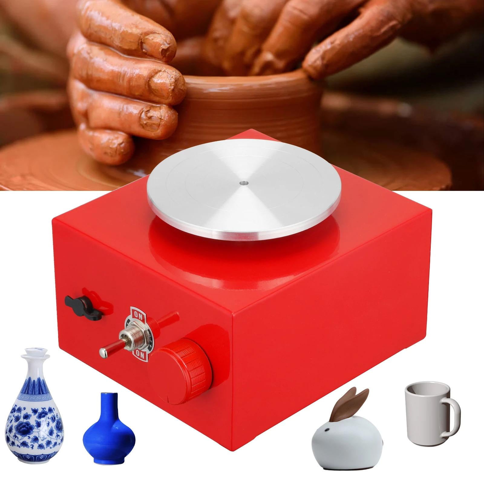 FVDPWYE DIY Electric Pottery Wheel Ceramic Machine Work Clay Art Craft Shaping Too Red