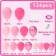 thumbnail image 2 of Kit de arcos con forma de guirnalda con globos NISOCY, rosa, 124 piezas, para decoración de fiestas, 2 of 9
