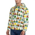 thumbnail image 3 of Salouo Train With Animals Pattern Men's Fall Hoodie Sweatshirt,Sport Hoodie with Pockets for Men Pullover Casual Hooded Sweatshirt-Large, 3 of 7