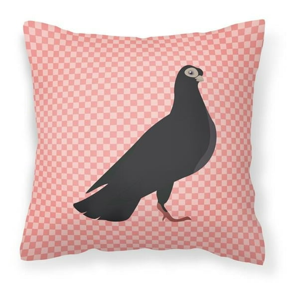 Carolines Treasures BB7947PW1818 Budapest Highflyer Pigeon Pink Check Fabric Decorative Pillow, 18 x 18 in.