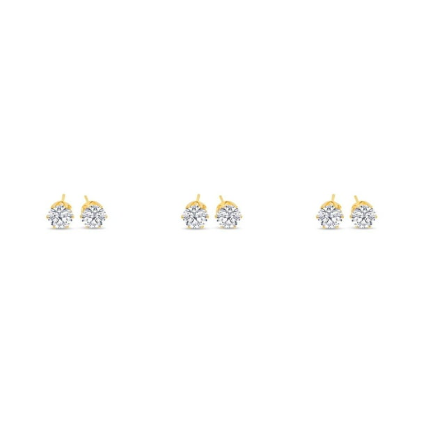 Sonducket Pendientes de cristal elegantes a la moda, pendientes de gota de acero inoxidable con cuentas de corazón, regalo de joyería para mujer, bola de Oro 7mm 3piezas Sonducket CBP434345