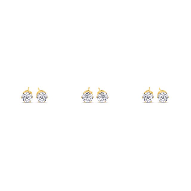 Sonducket Pendientes de cristal elegantes a la moda, pendientes de gota de acero inoxidable con cuentas de corazón, regalo de joyería para mujer, bola de Oro 7mm 3piezas Sonducket CBP434345