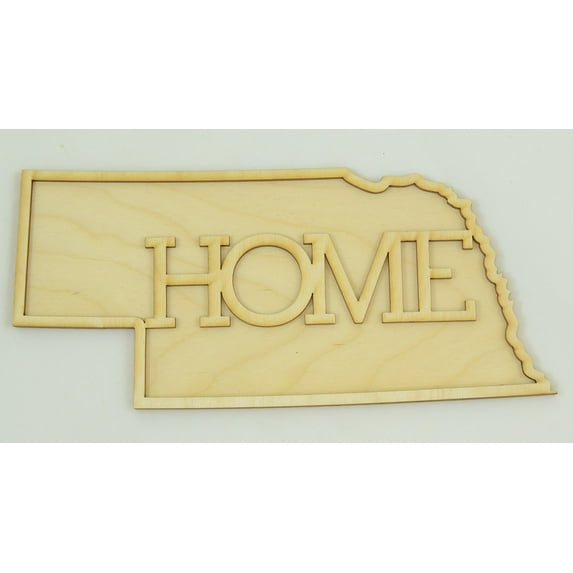1 Pc, Large 1/8 Inch Thick Nebraska State Cutouts w/"Home" Great For Quick & Easy Project Making