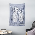 thumbnail image 1 of Owl Print Tapestry, Doodle Style Graphic of Cute Night Bird Couple on Branch, Wall Hanging for Bedroom Living Room Dorm Decor, 40W X 60L Inches, Dark Violet Blue Ceil Blue White, by Ambesonne, 1 of 2