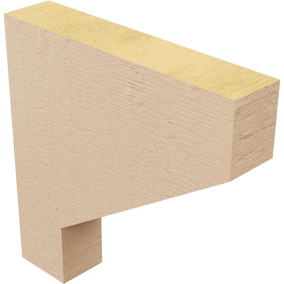 2"W x 10"D x 10"H Thin Clemmons Rough Cedar Woodgrain TimberThane Corbel, Primed Tan