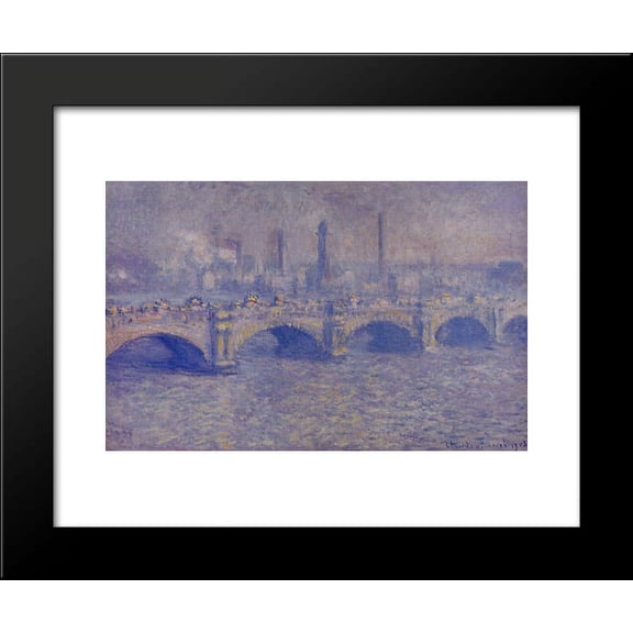Waterloo Bridge, Sunlight Effect 20x24 Framed Art Print by Monet, Claude
