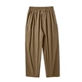 thumbnail image 6 of Bxsruta Men's Drawstring Cropped Pants Relaxed Fit Casual Summer Trousers with Front Pockets, 6 of 6