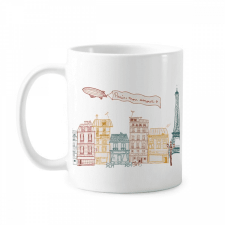 

Paris Airship France Mark Line Drawing Mug Pottery Cerac Coffee Porcelain Cup Tableware