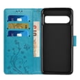 thumbnail image 7 of Designed for Google Pixel 9 / 9 Pro Case, Wrist Strap Flip Kickstand PU Leather Wallet Case Cash Card Slots Holder, Protective Shockproof Pattern Women Cover for Google Pixel 9 / 9 Pro, Blue, 7 of 7