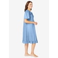 thumbnail image 3 of Dreams & Co. Plus Size Short Floral Print Cotton Gown, 3 of 6